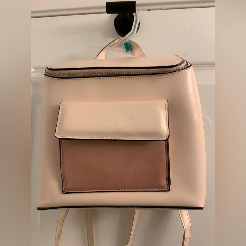 Chic Cream and Tan Women's Backpack